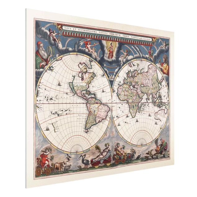 Decoración cocina Historic World Map Nova Et Accuratissima Of 1664