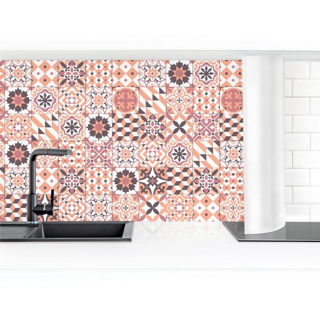 revestimiento pared cocina Geometrical Tile Mix Orange