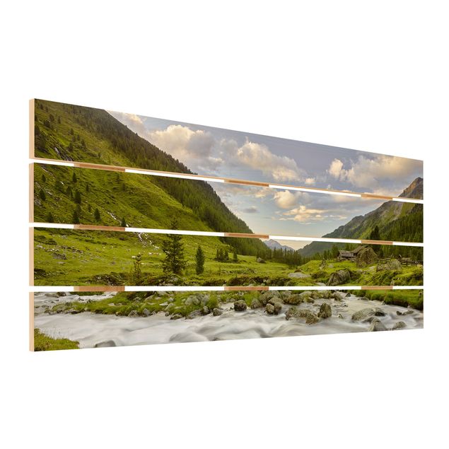 cuadros de madera decorativos Alpine meadow Tirol