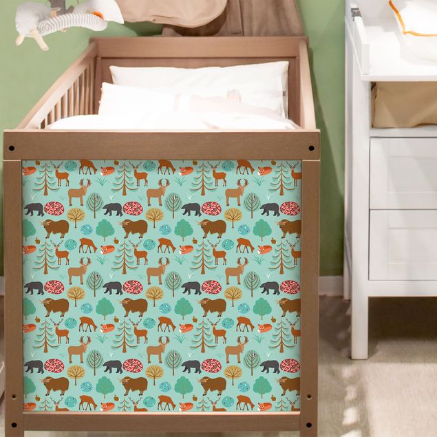 Papel adhesivo para muebles patrones Modern Children Pattern With Forest Animals