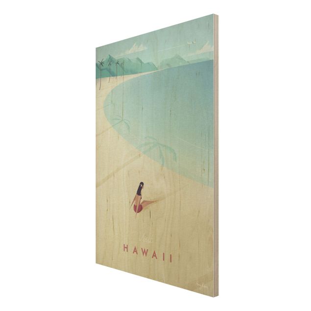Cuadros de madera playas Travel Poster - Hawaii