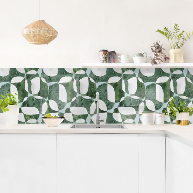 Salpicaderos de cocina Living Stones Pattern In Green