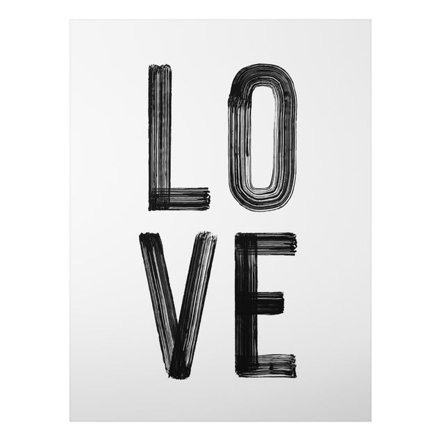 Cuadros con frases Love Typography in Black