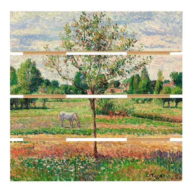 Estilo artístico Post Impresionismo Camille Pissarro - Meadow with Grey Horse, Eragny