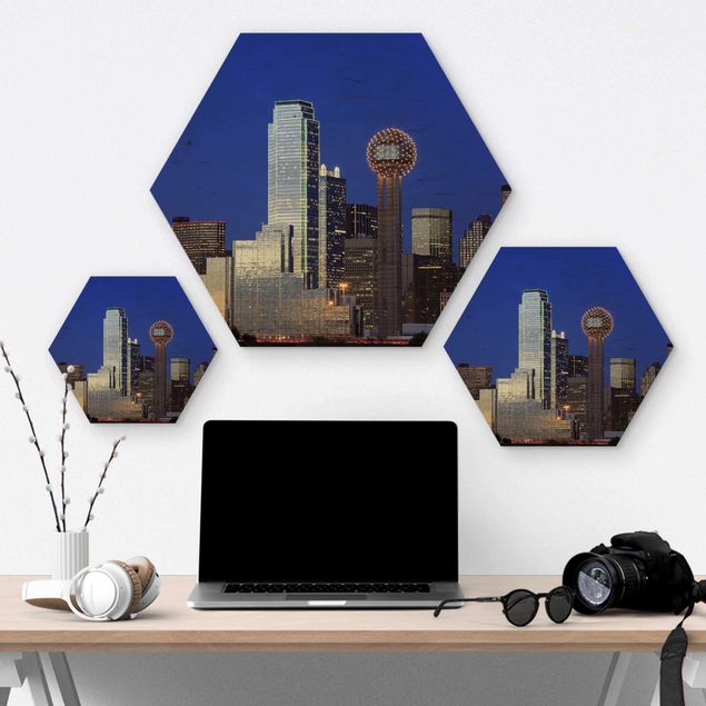 Hexagon Bild Holz - Dallas