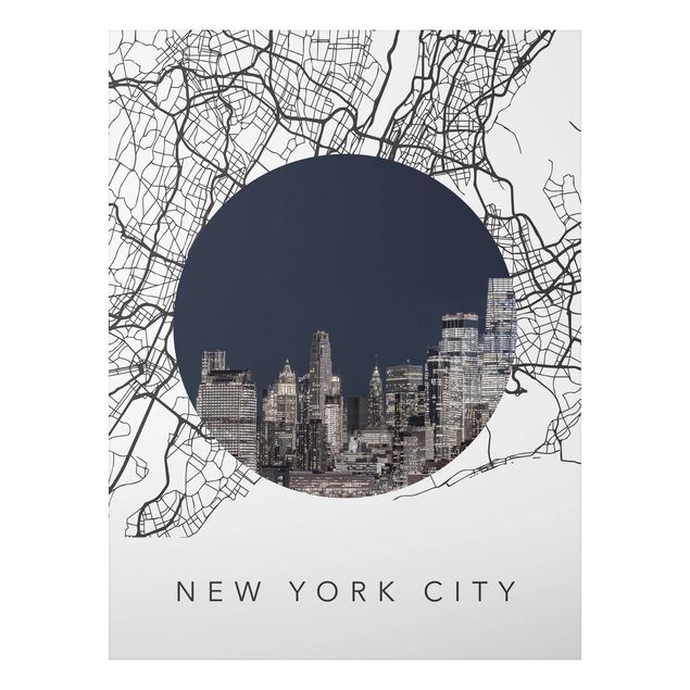 Cuadros Nueva York Map Collage New York City