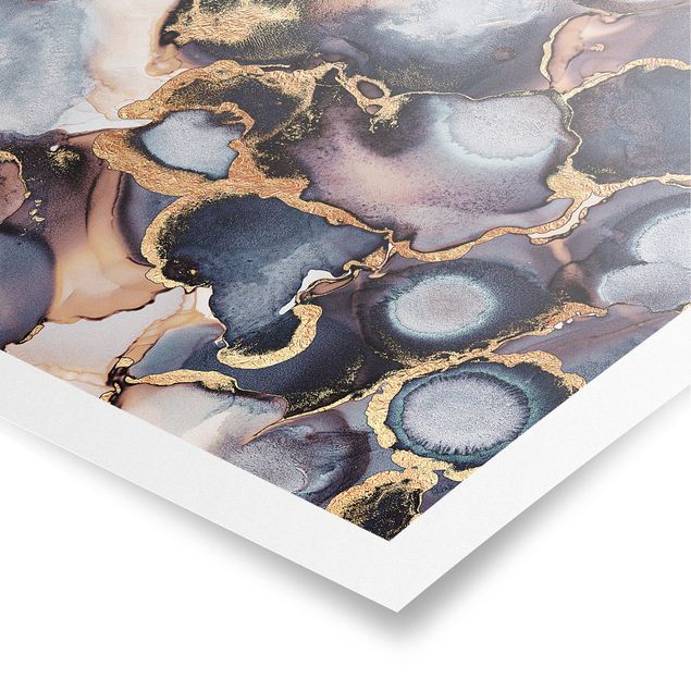 Cuadros Elisabeth Fredriksson Marble Watercolour With Gold