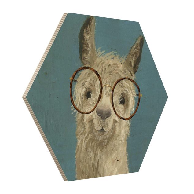 cuadro hexagonal Lama With Glasses I