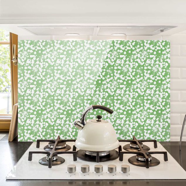 Decoración de cocinas Natural Pattern Dandelion With Dots In Front Of Green
