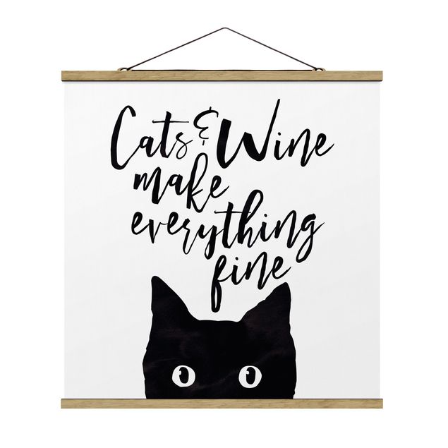Cuadros modernos y elegantes Cats And Wine make Everything Fine