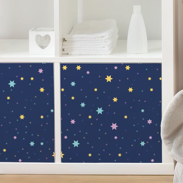 Papel adhesivo para muebles patrones Nightsky Children Pattern With Colourful Stars