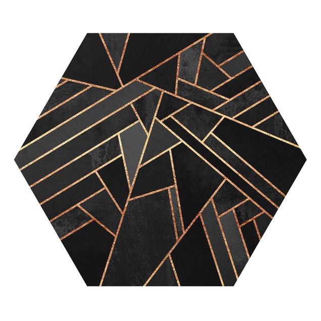 Cuadro negro Black Triangles Gold