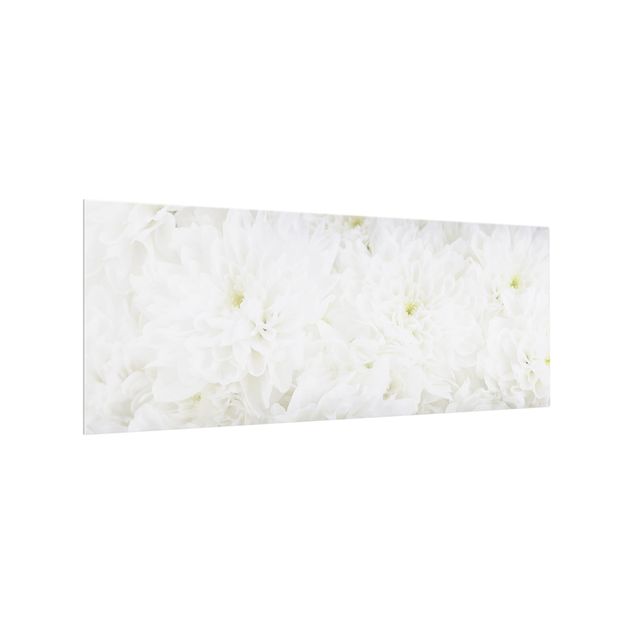 Panel antisalpicaduras cocina patrones Dahlias Sea Of Flowers White