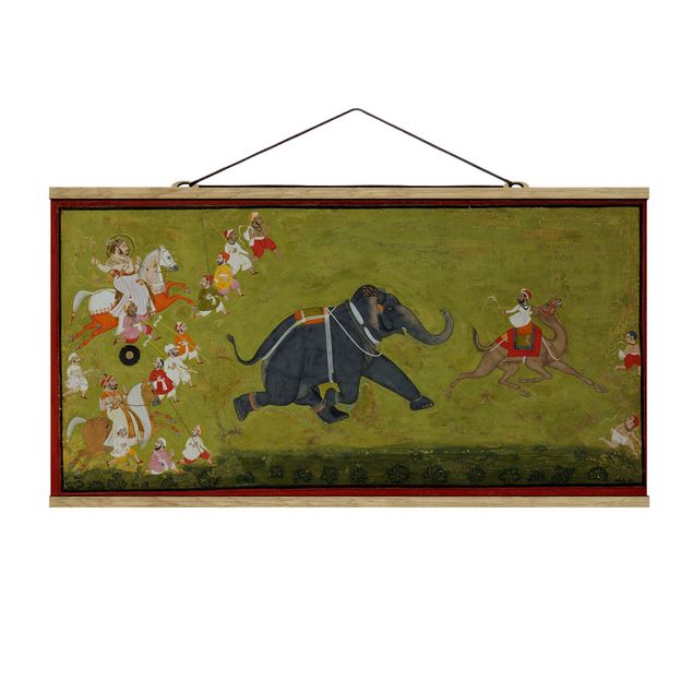 Cuadros famosos Maharaja Jagat Singh Pursues A Fleeing Elephant