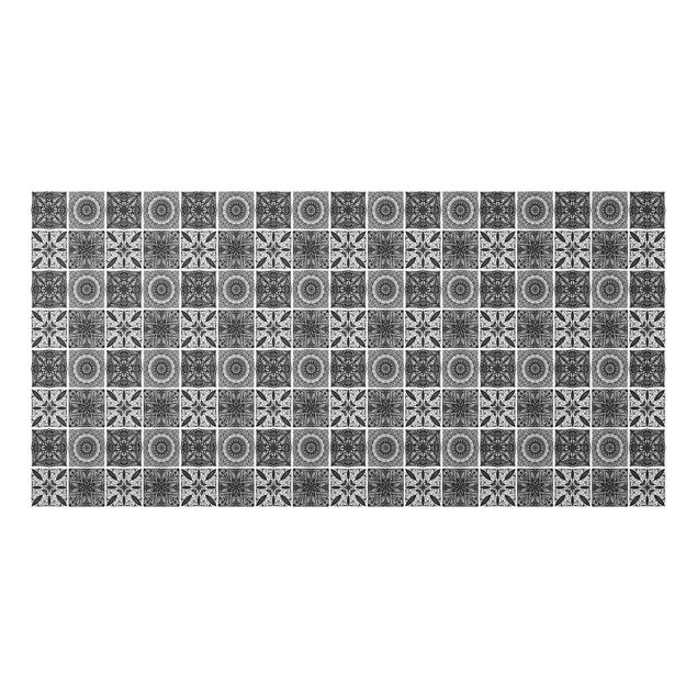 panel-antisalpicaduras-cocina Oriental Mandala Pattern Mix In Black With Glitter Look
