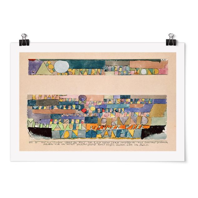 Póster ciudades Paul Klee - High and bright the Moon stands...