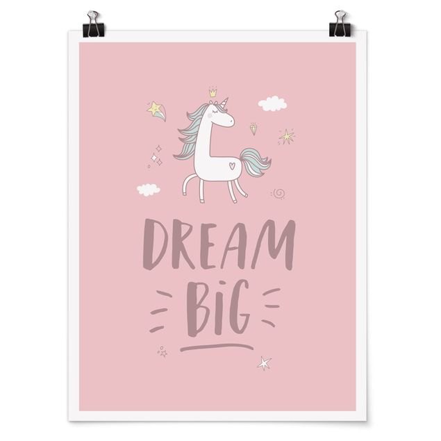 Cuadros con frases Dream big Unicorn