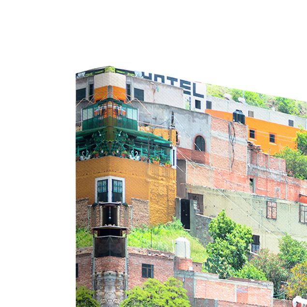 Lienzos Coloured Houses Front Guanajuato
