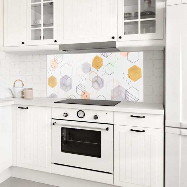 panel-antisalpicaduras-cocina Hexagonal Scattering I