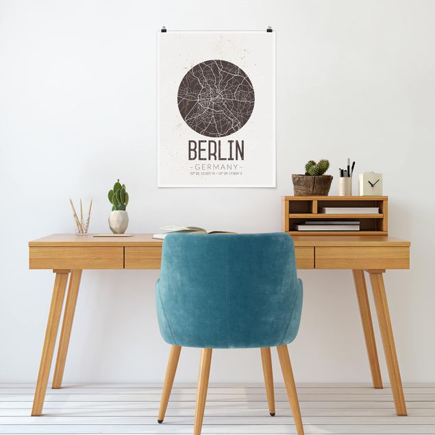 Póster ciudades City Map Berlin - Retro