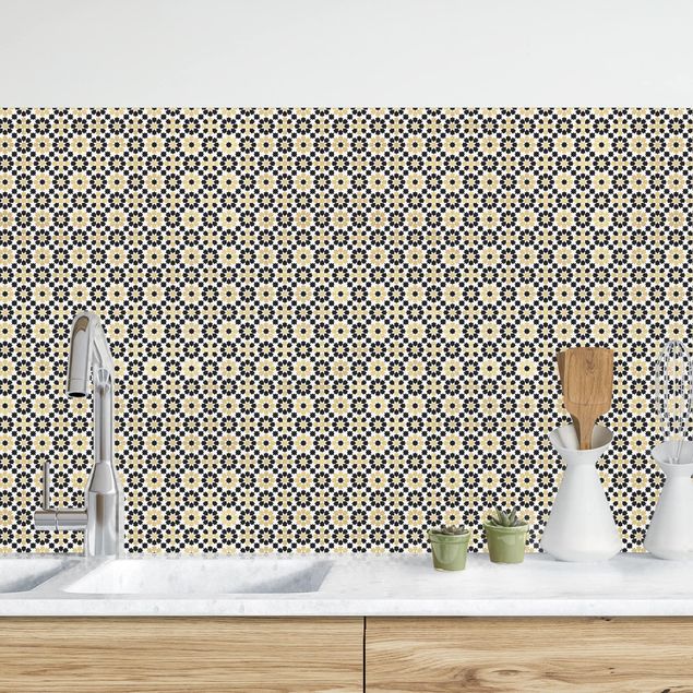 Decoración en la cocina Oriental Patterns With Golden Flowers