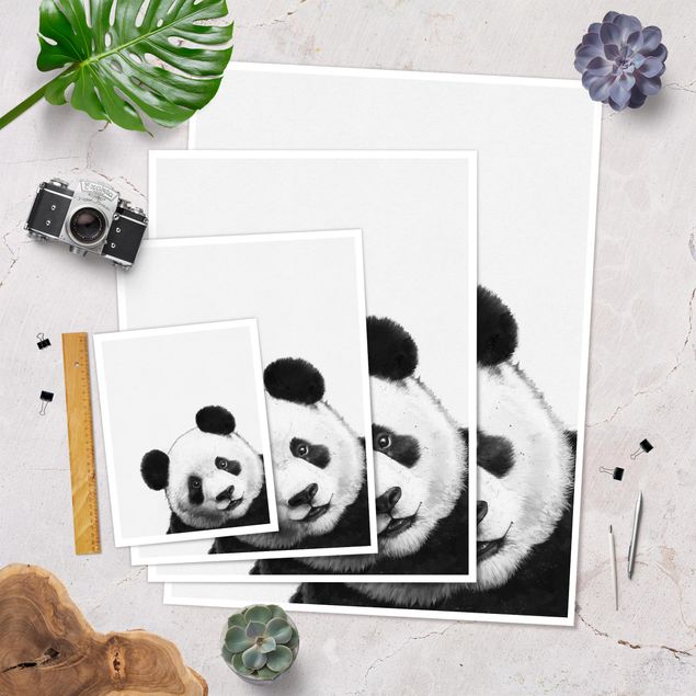 Cuadros Laura Graves Arte Illustration Panda Black And White Drawing