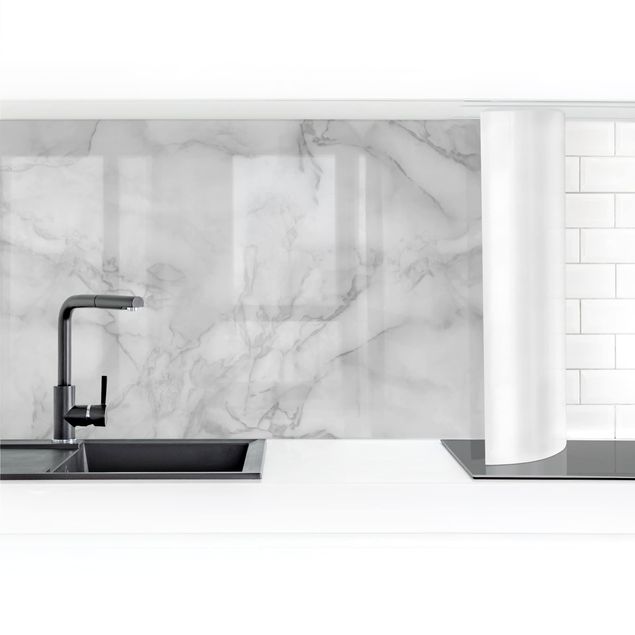revestimiento pared cocina Marble Look Black And White