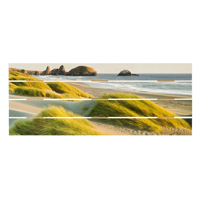 Cuadros de madera playas Dunes And Grasses At The Sea