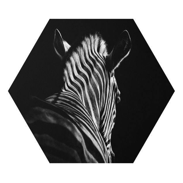 Cuadros modernos blanco y negro Dark Zebra Silhouette