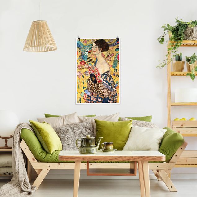 Láminas cuadros famosos Gustav Klimt - Lady With Fan