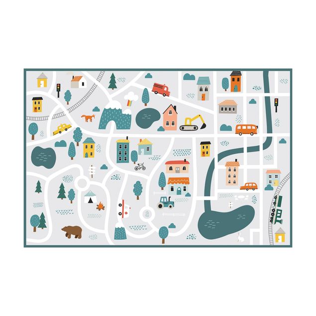 Alfombra infantil carretera Playoom Mat Smalltown - From the City Into Nature