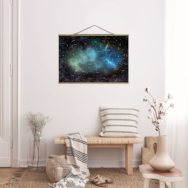 Cuadros modernos Stellar Constellation Map Galactic Nebula