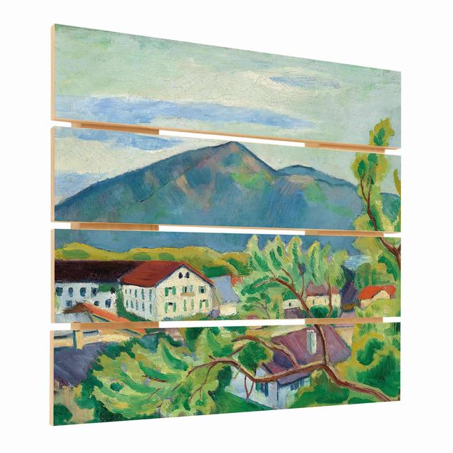 Cuadros de madera paisajes August Macke - Spring Landscape in Tegernsee