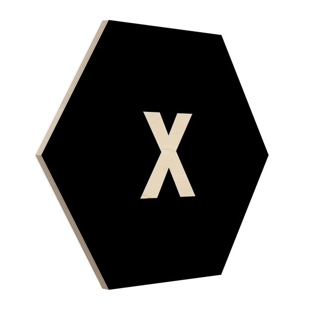 cuadro hexagonal Letter Black X