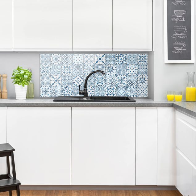 Panel antisalpicaduras cocina patrones Pattern Tiles Blue White