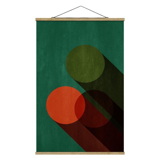 Cuadros decorativos modernos Abstract Shapes - Circles In Green And Red