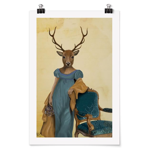 Póster animales Animal Portrait - Deer Lady