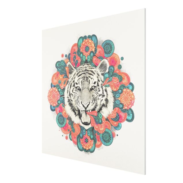 Láminas de cuadros famosos Illustration Tiger Drawing Mandala Paisley