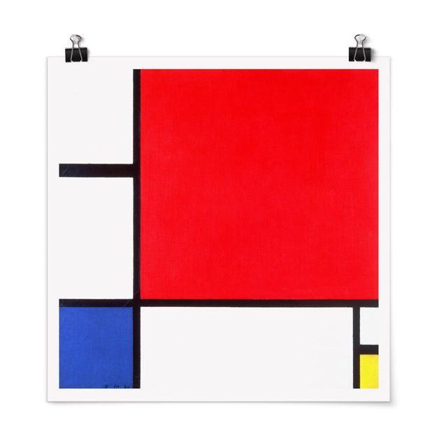 Láminas cuadros famosos Piet Mondrian - Composition With Red Blue Yellow
