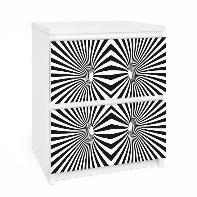 Láminas adhesivas en blanco y negro Psychedelic Black And White pattern