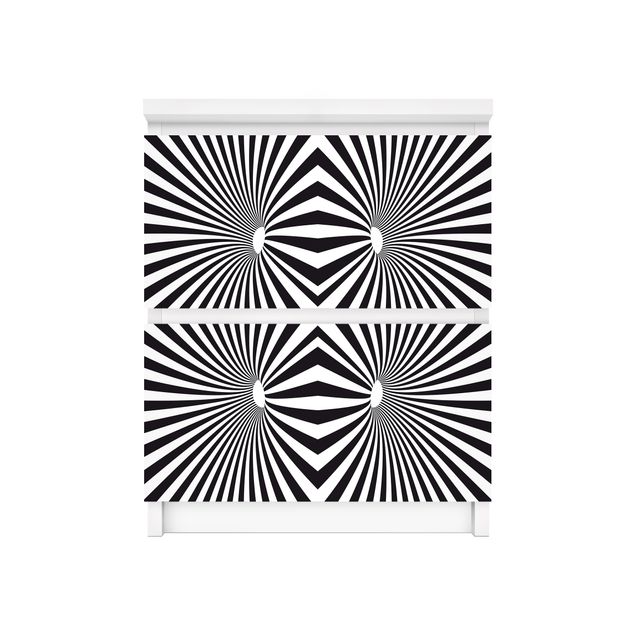 Láminas adhesivas patrones Psychedelic Black And White pattern