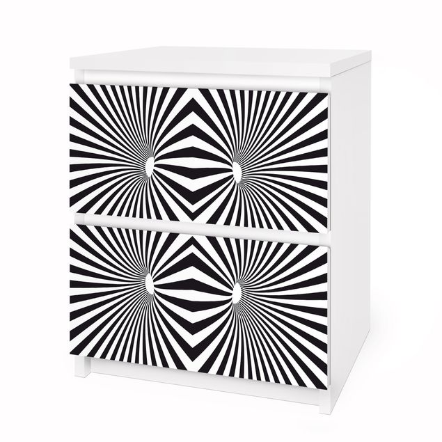 Láminas adhesivas Psychedelic Black And White pattern