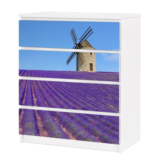 Möbelfolie für IKEA Malm Kommode - selbstklebende Folie Lavendelduft in der Provence