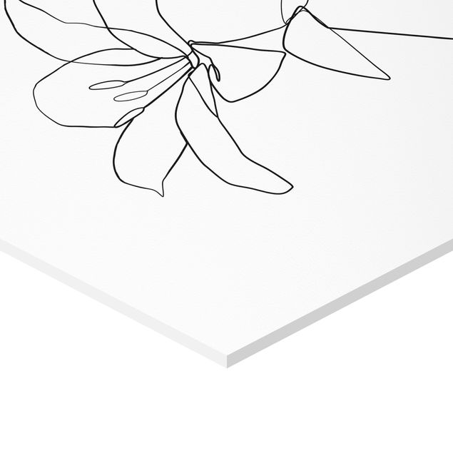 Cuadros modernos blanco y negro Line Art Flowers Black White Set