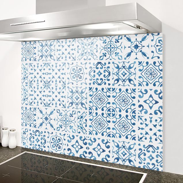 Decoración cocina Tile pattern Blue White