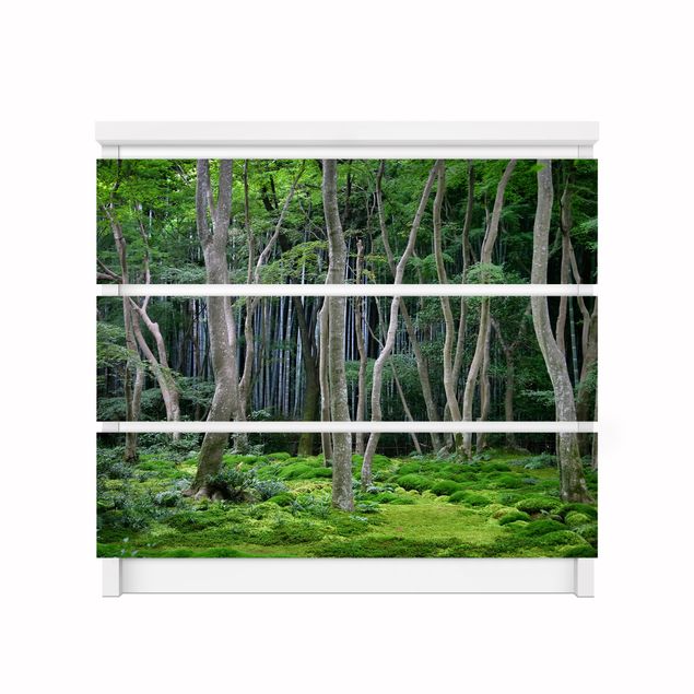 Láminas adhesivas en verde Japanese Forest
