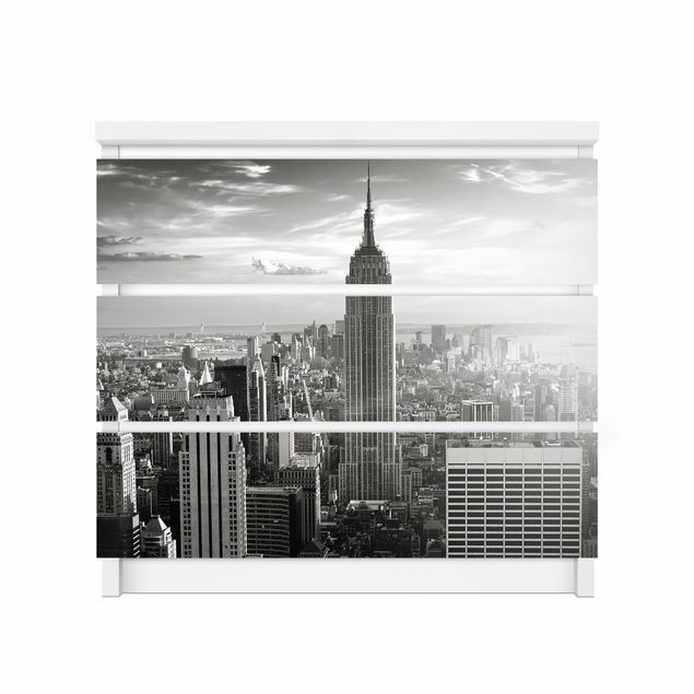 Láminas adhesivas en negro Manhattan Skyline