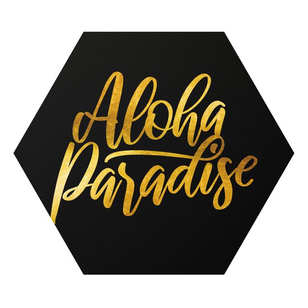 cuadros hexagonales Gold - Aloha Paradise On Black