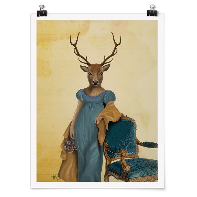 Póster de animales Animal Portrait - Deer Lady