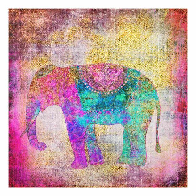 Cuadros de elefantes Colourful Collage - Indian Elephant